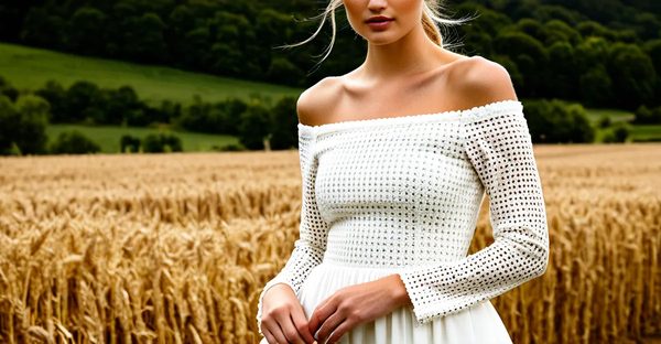 Robe champêtre sans bretelles à manches longues : élégance naturelle